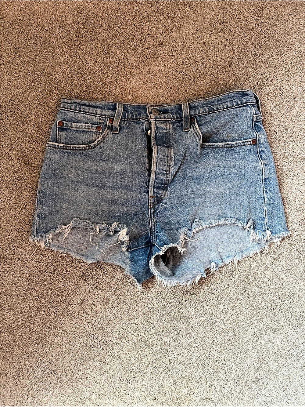 Levi's 501 Denim Cutoff Jean Shorts Waist 31 Blue